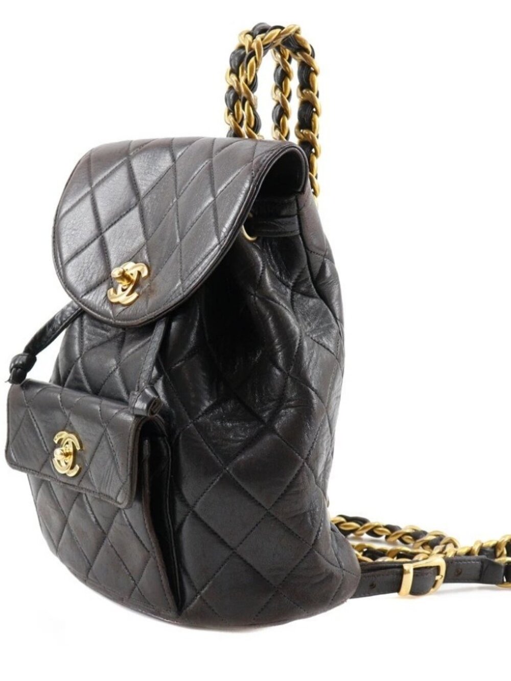 CHANEL Matelasse Backpack Daypack A10177 ChainBackpack COCO Mark black - Picture 2 of 12